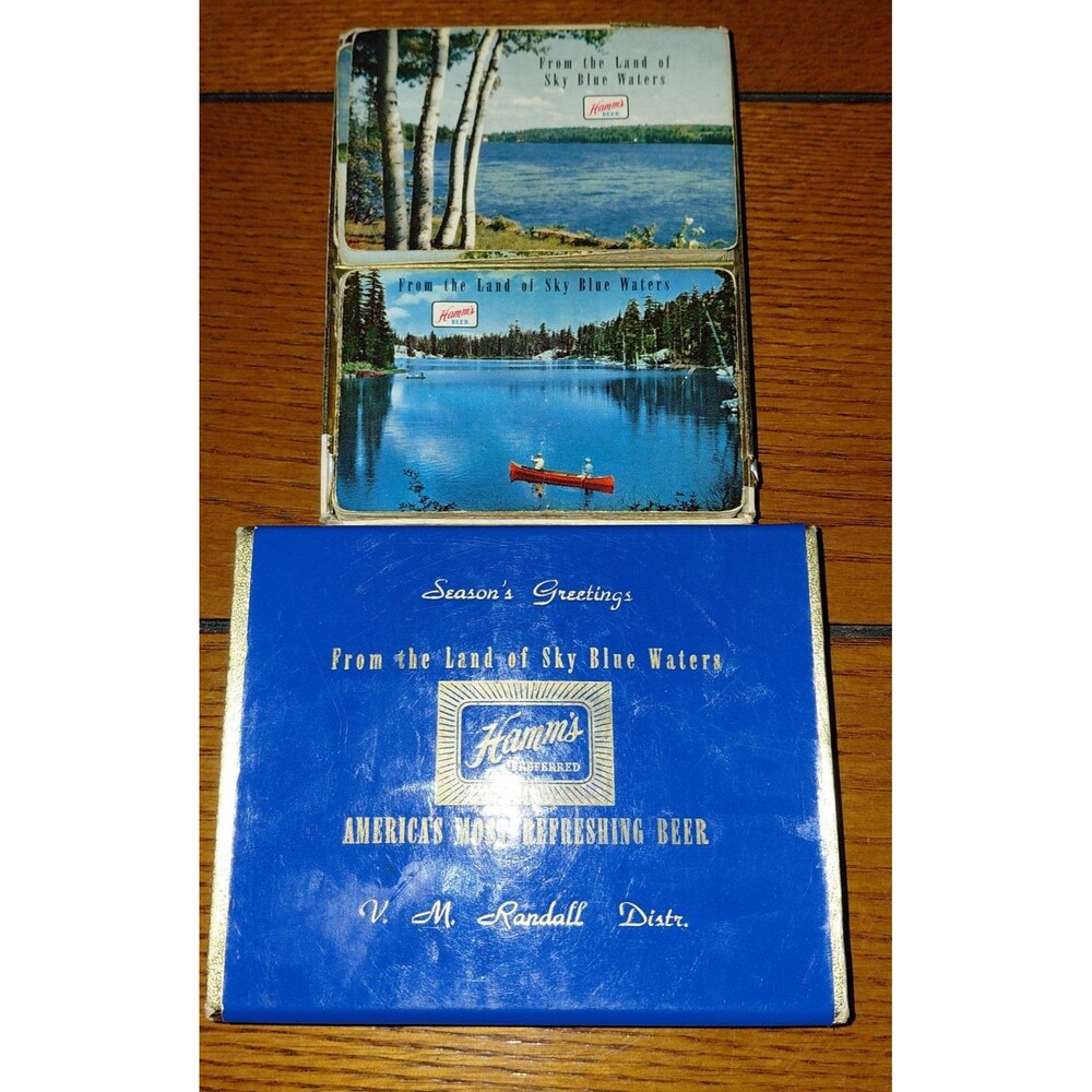 Vintage Rare HAMM'S Beer dual Set Playing Cards V.M. RANDALL SHOES DISTRIBUTING